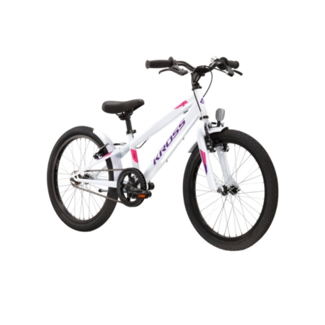 * Rower 20" Kross Mini 5.0 2021 biały-fioletowy-różowy połysk